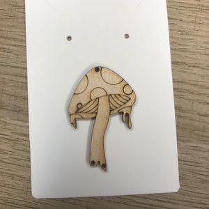 Blank wood trippy mushroom keychain